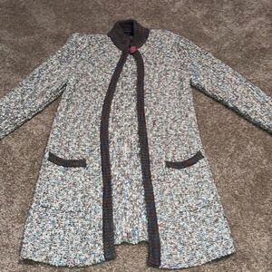 Vintage 1980s Monto Pan Le Chois Long Cardigan Sweater Jacket - Small. T
